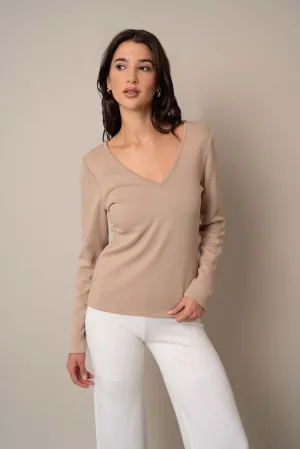 Long Sleeve V-Neck Top