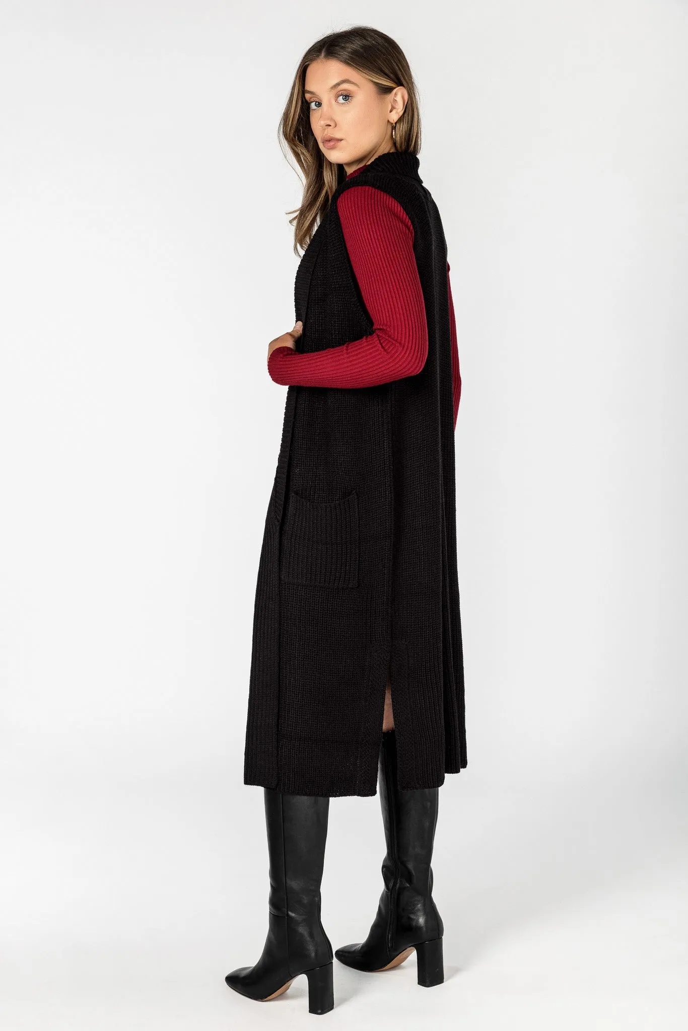 Long Vest with Side Slits