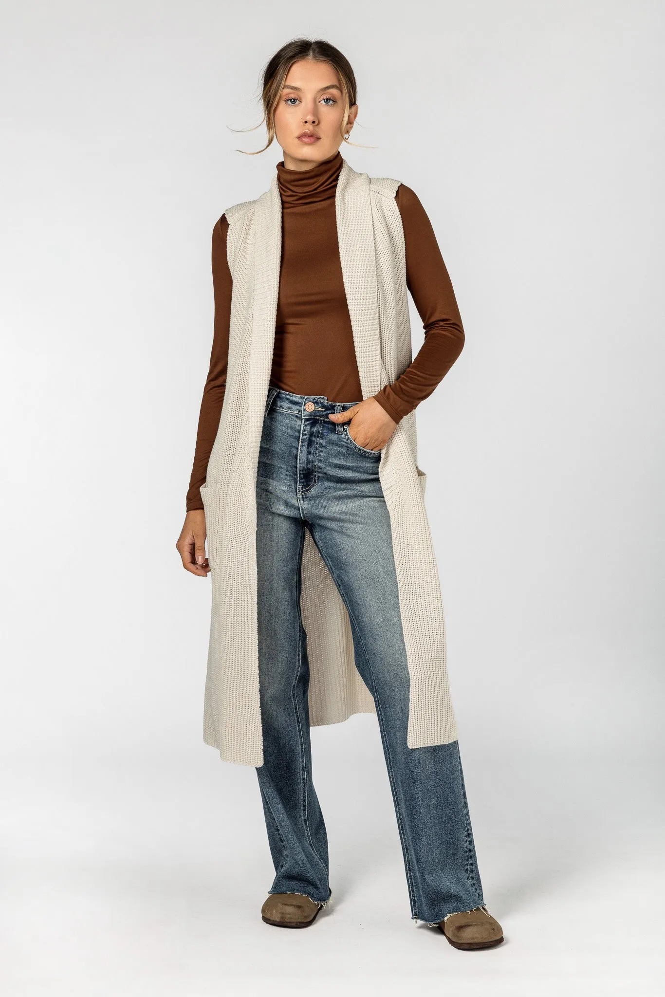 Long Vest with Side Slits