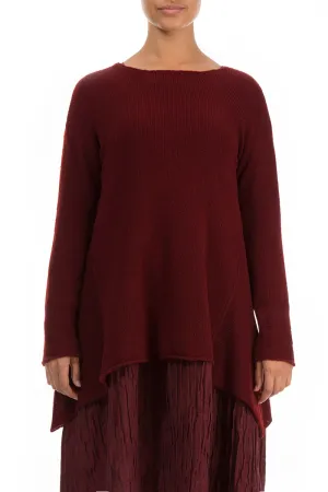 Longer Sides Maroon Wool Sweater