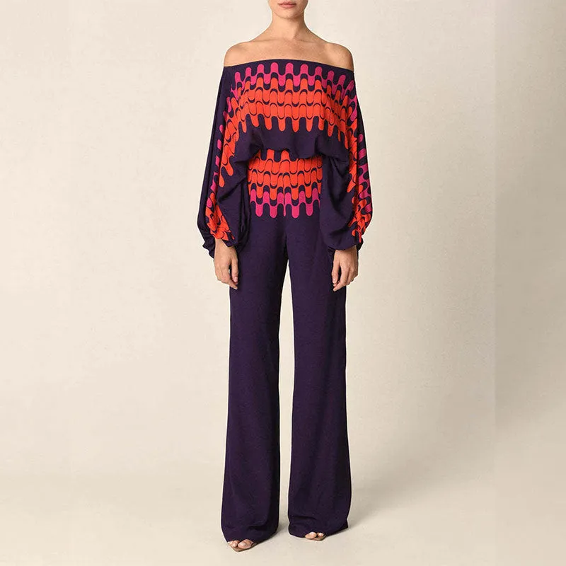Loose Bat Sleeve Wide Leg Pants Casual Suit
