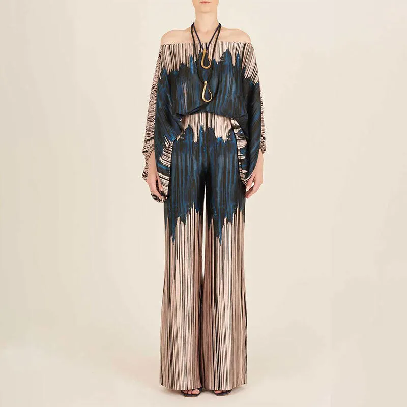 Loose Bat Sleeve Wide Leg Pants Casual Suit