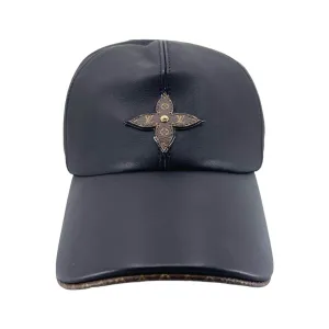 Louis Vuitton Leather Play Hat Black Pre-Owned