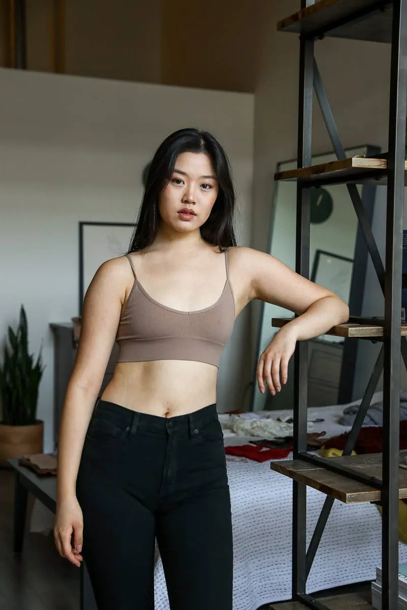Low Back Basic Seamless Bralette: Black