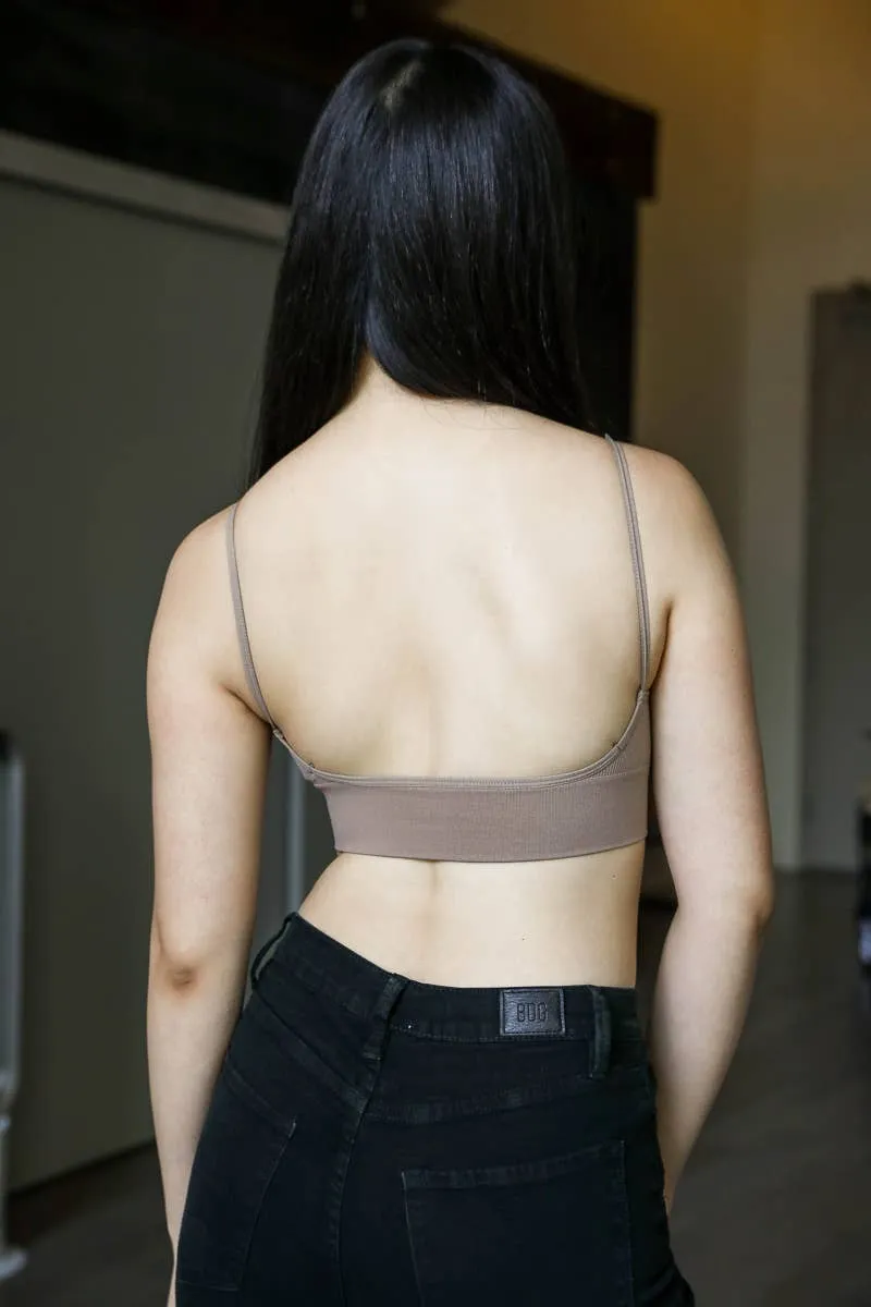 Low Back Basic Seamless Bralette: Black