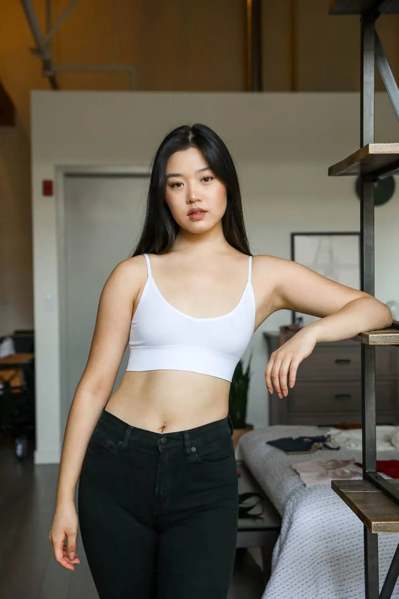 Low Back Basic Seamless Bralette: Black
