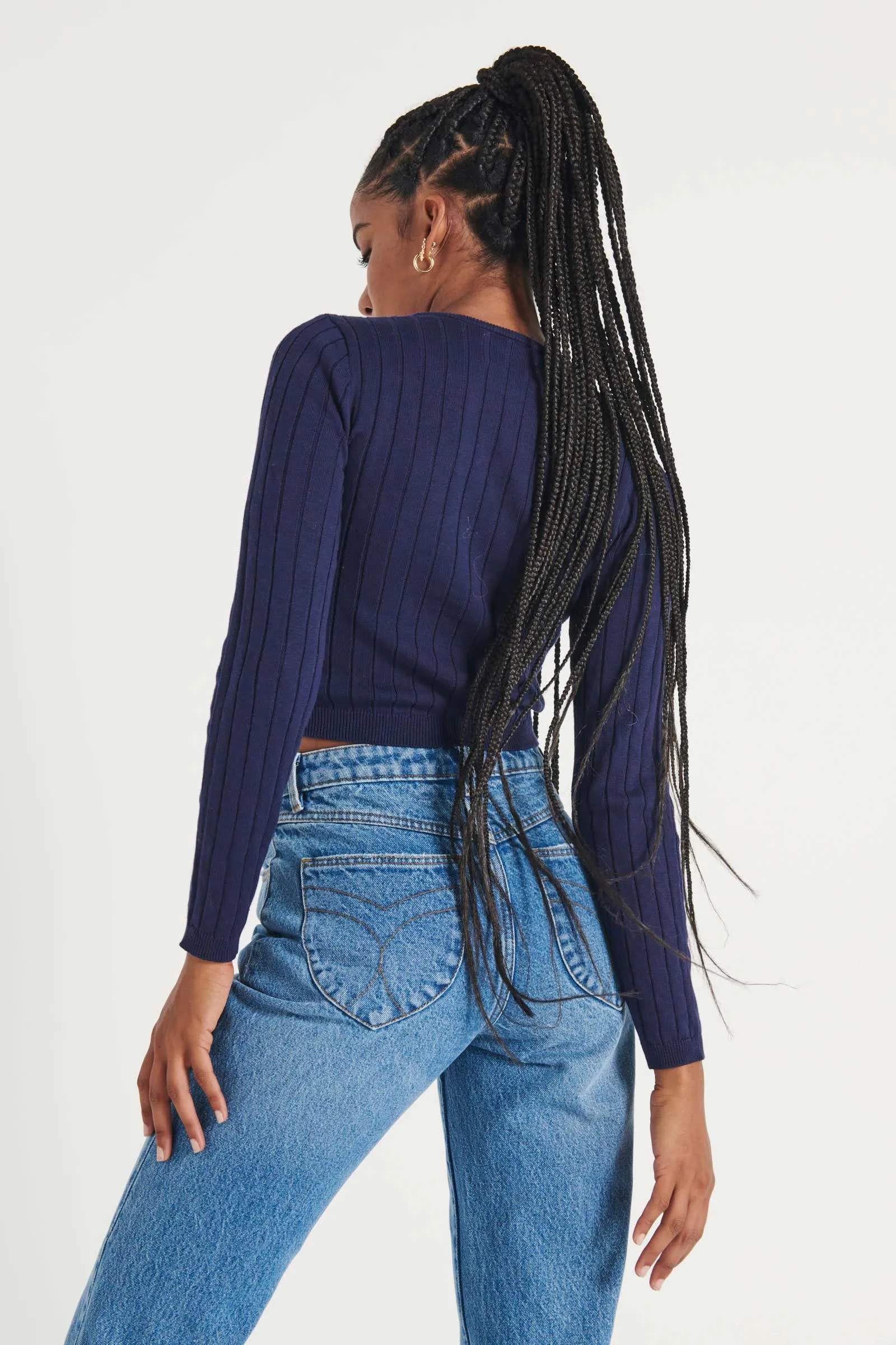 LS Jane Knit Tee - Midnight
