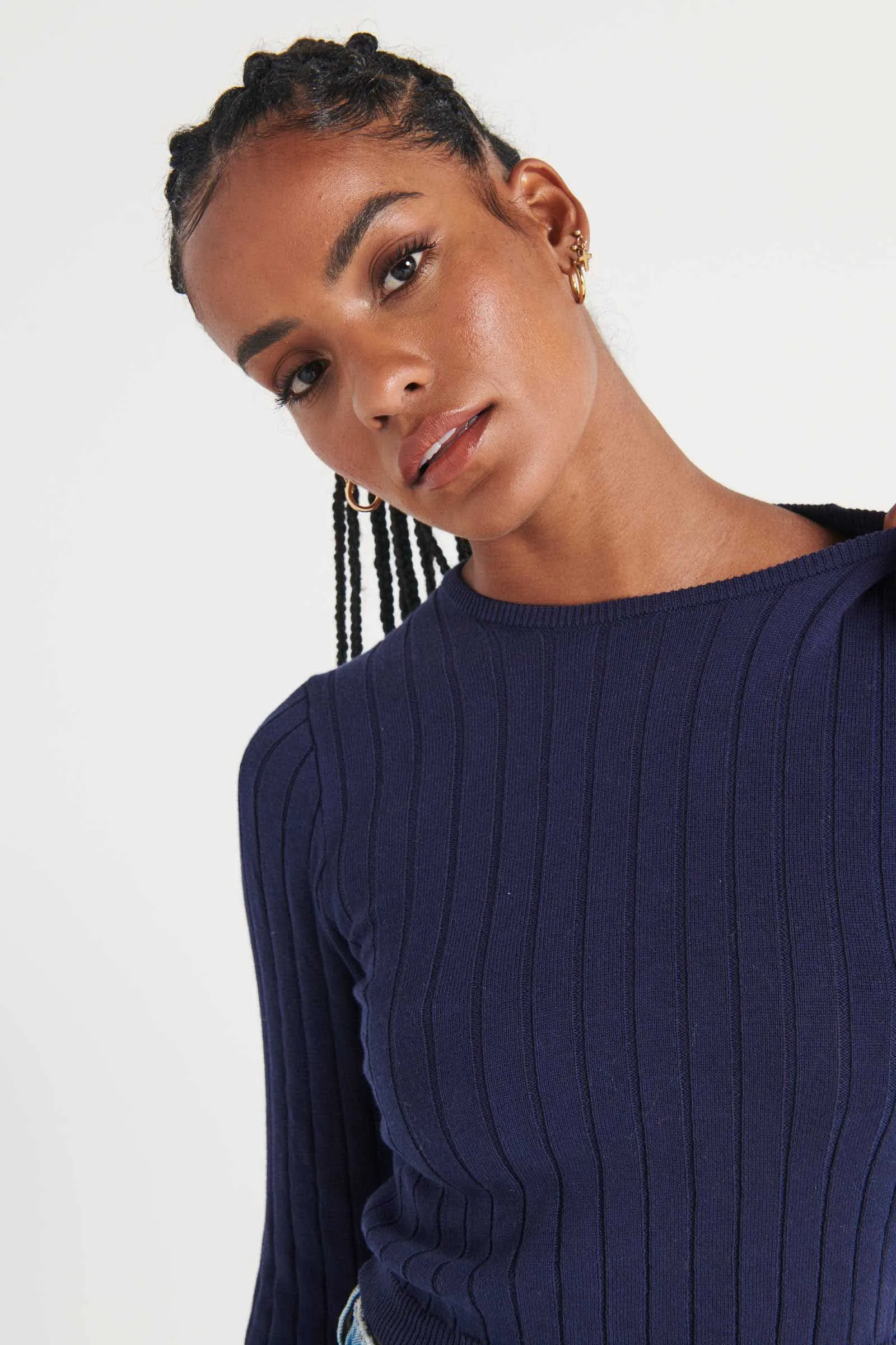 LS Jane Knit Tee - Midnight