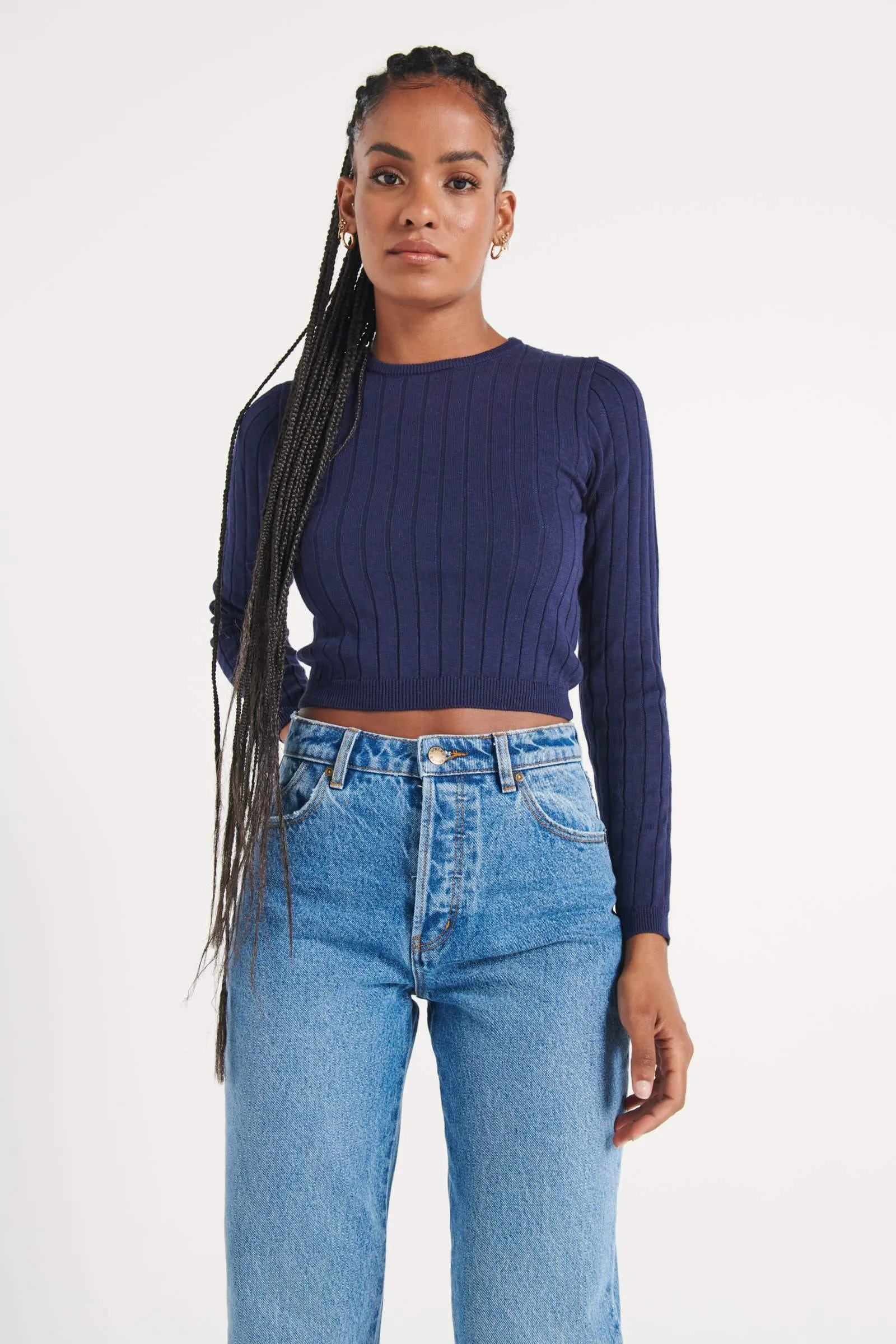 LS Jane Knit Tee - Midnight