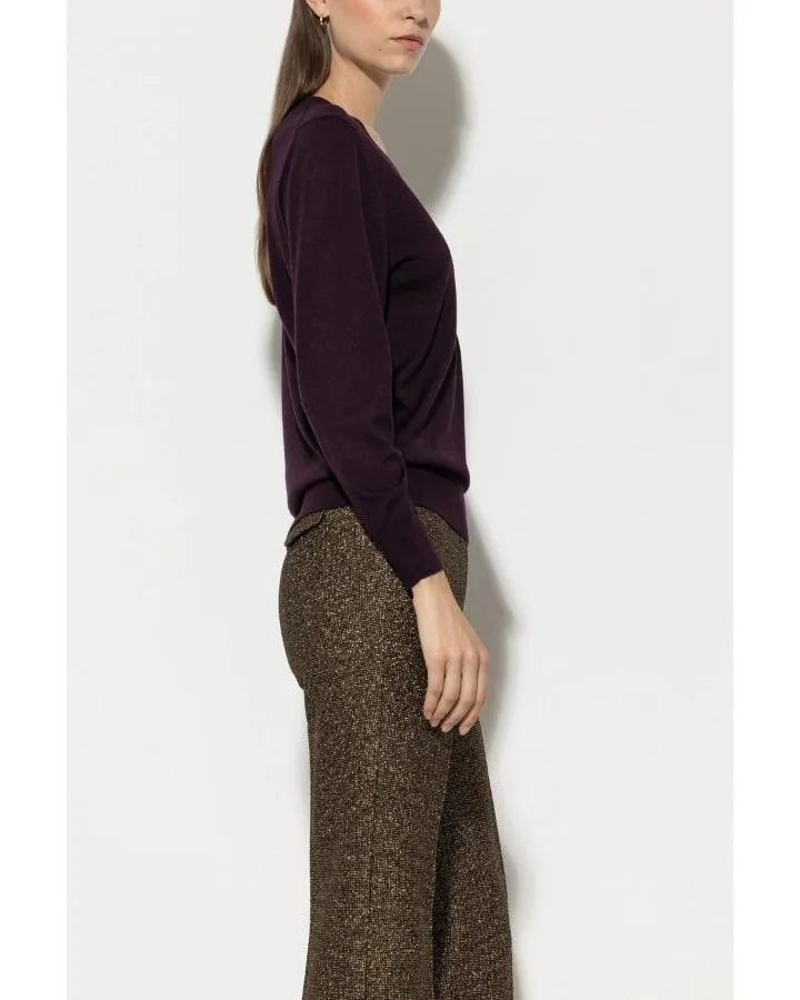 Luisa Cerano Fine Wool Silk V-Neck Sweater