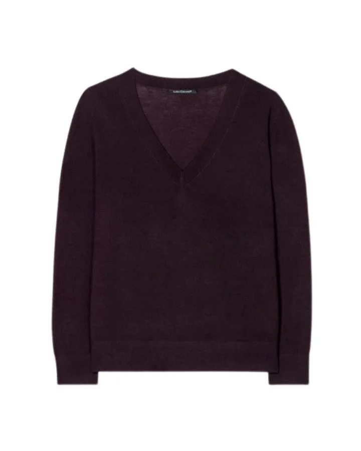 Luisa Cerano Fine Wool Silk V-Neck Sweater
