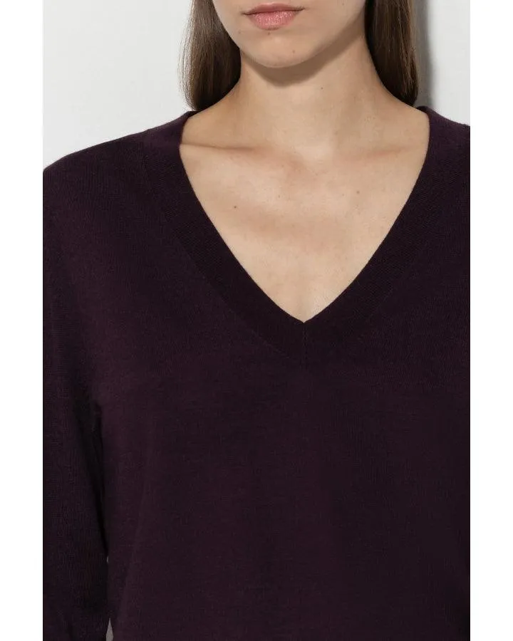 Luisa Cerano Fine Wool Silk V-Neck Sweater
