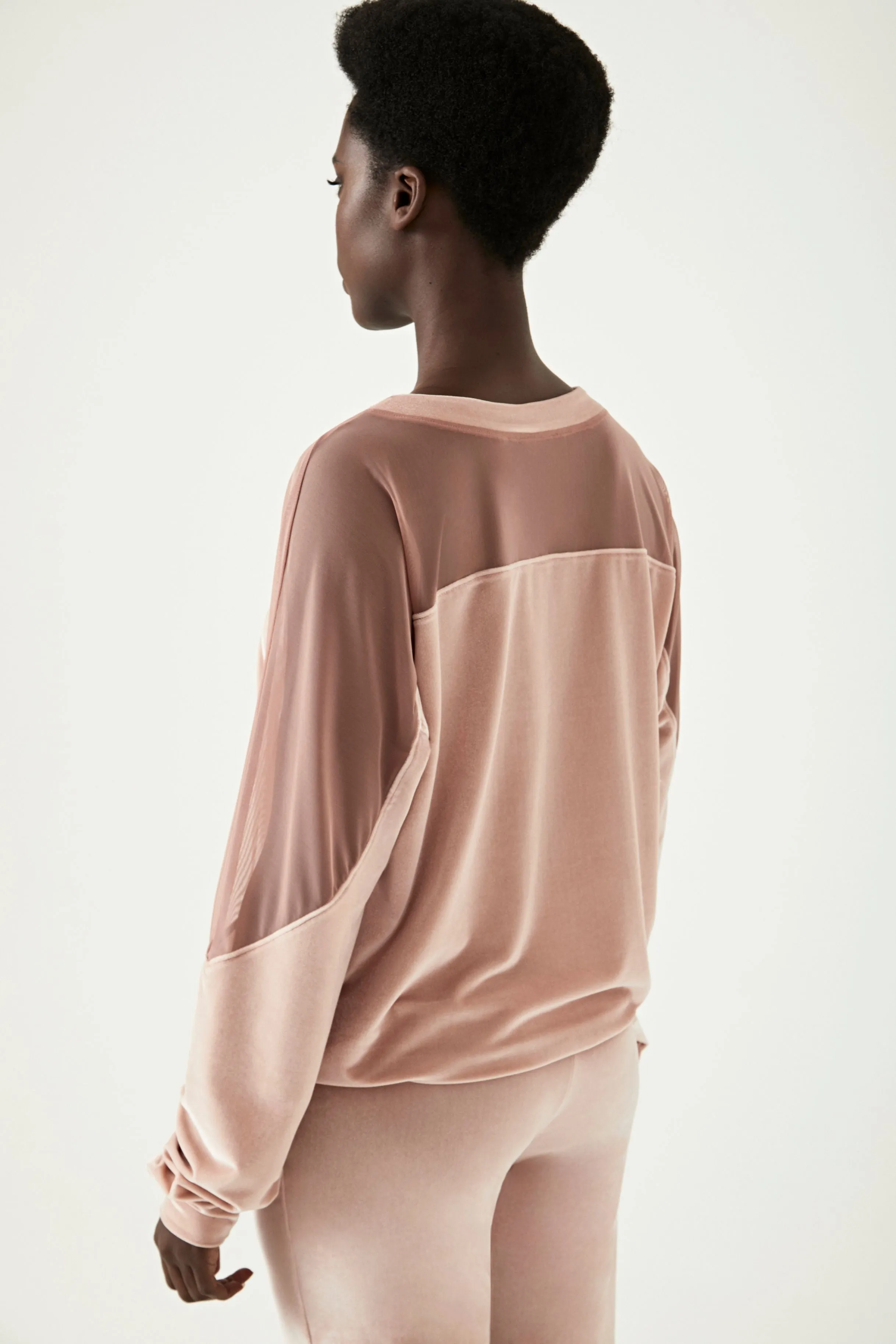 Luna Contrast Pullover, Blush