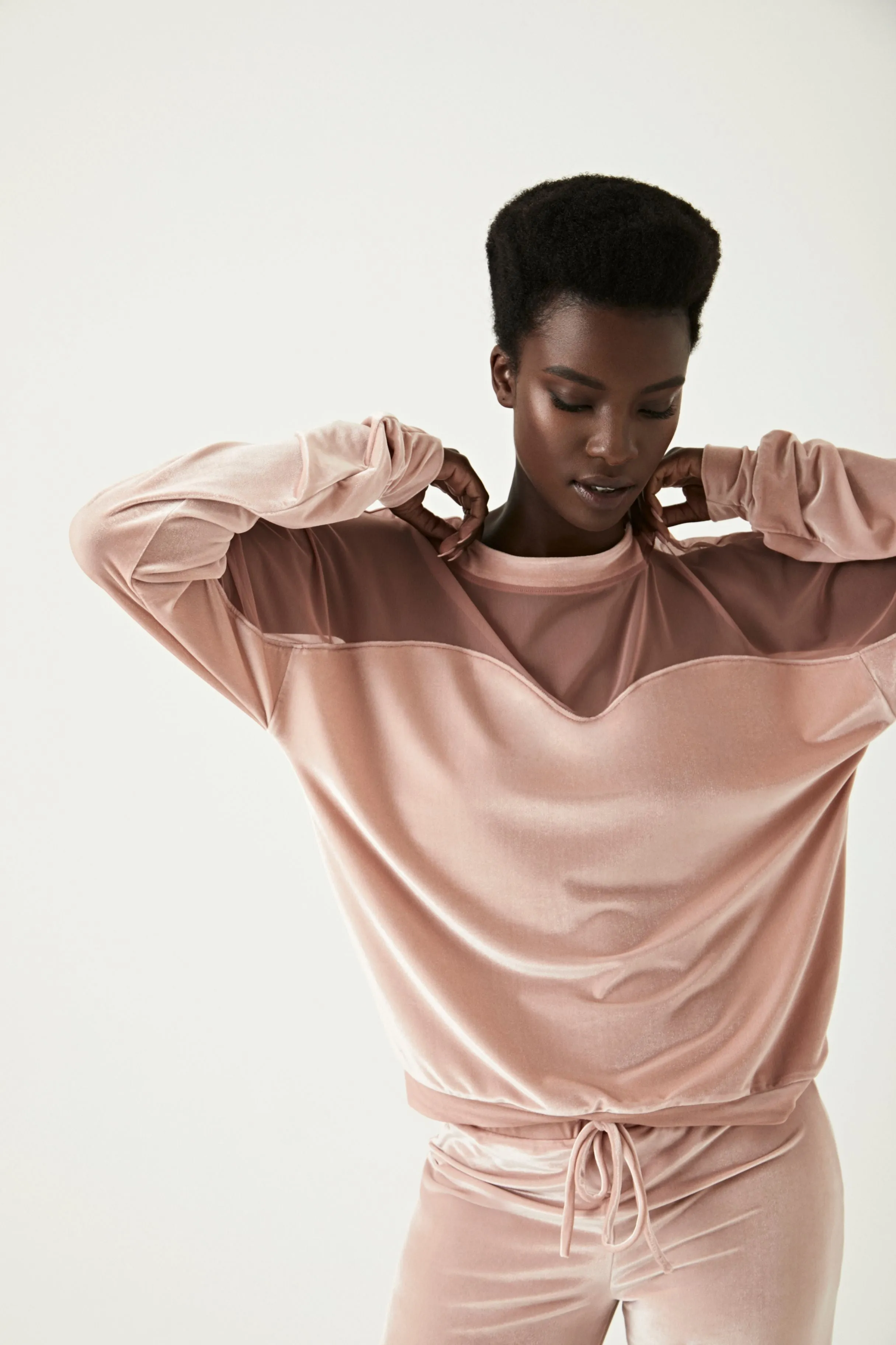 Luna Contrast Pullover, Blush