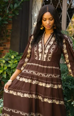 Luna Embroidered Maxi Dress