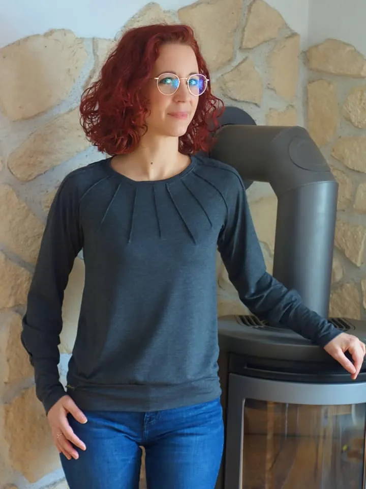 Luna - Pullover mit Biesen (Papierschnittmuster)