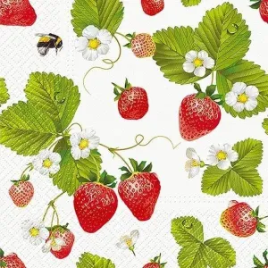 Luncheon Strawberries With Bees Napkins