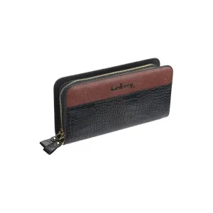 LuxeCroco Chic PU Zipper Wallet
