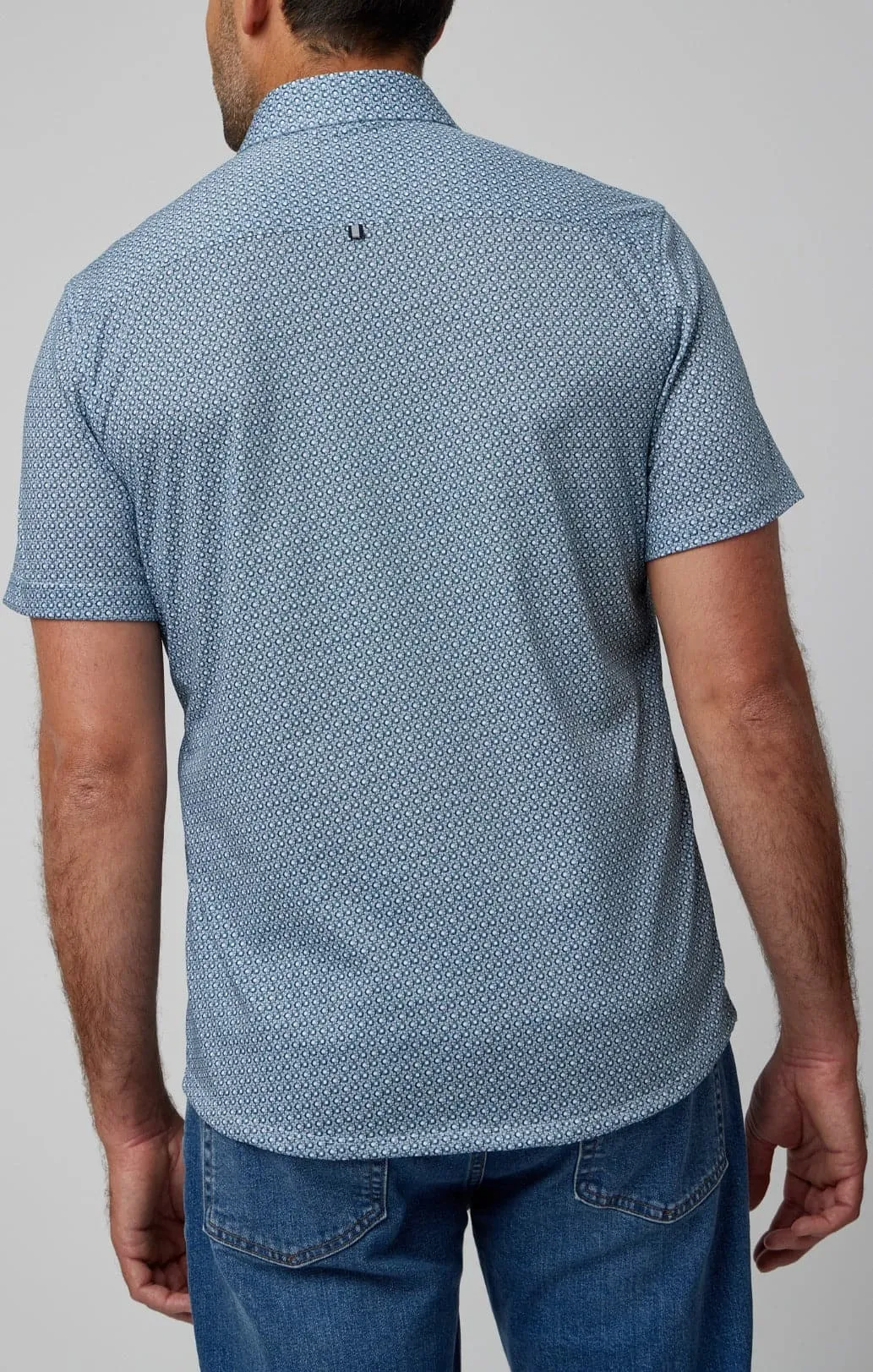 Luxurious Aqua Gemstone Short Sleeve Comfort Shirt