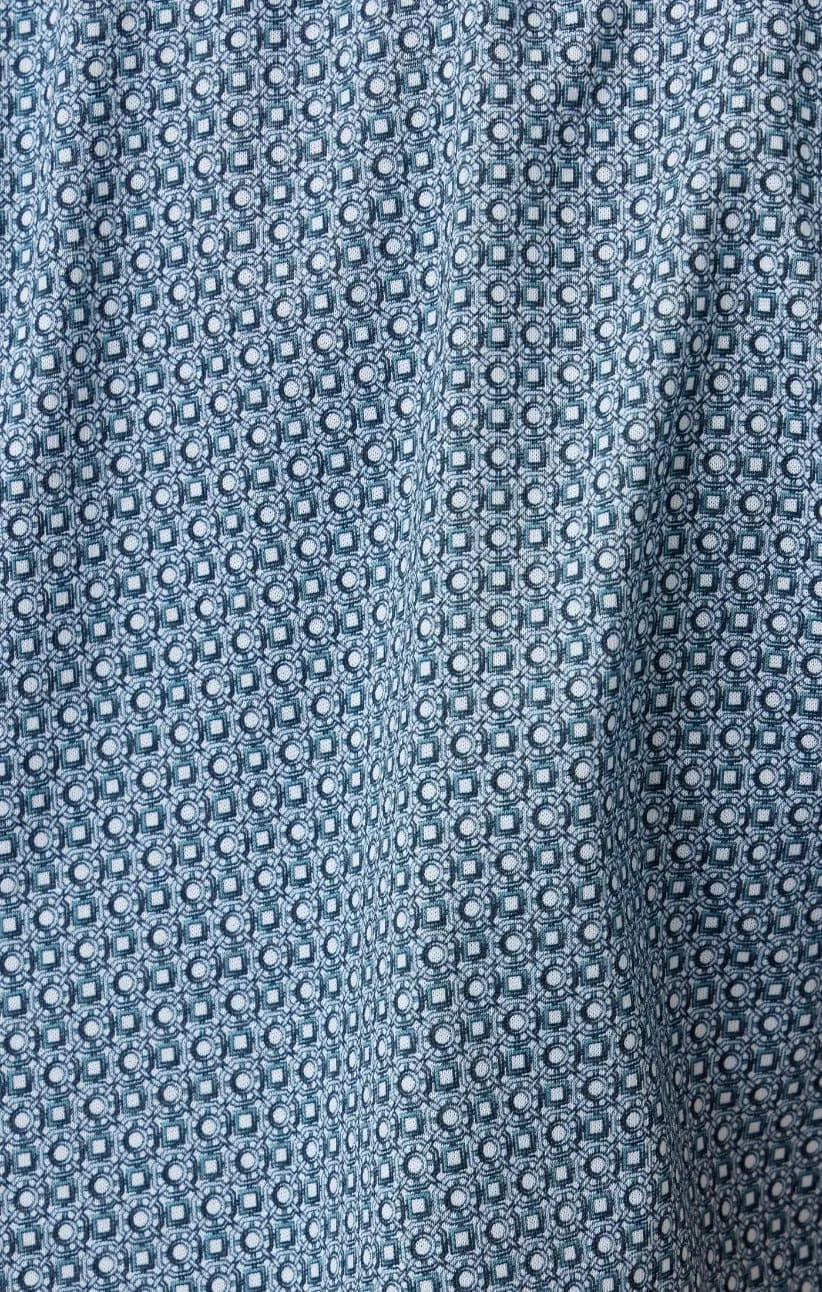 Luxurious Aqua Gemstone Short Sleeve Comfort Shirt