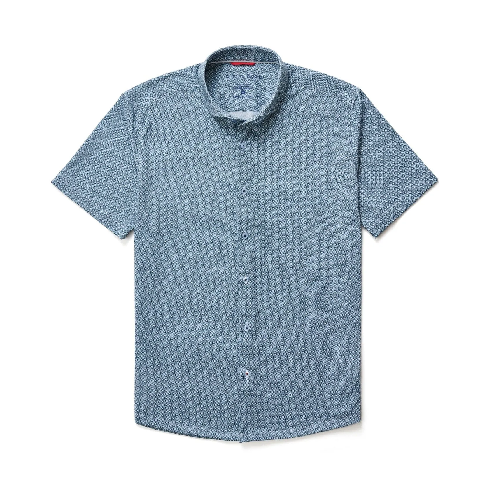 Luxurious Aqua Gemstone Short Sleeve Comfort Shirt