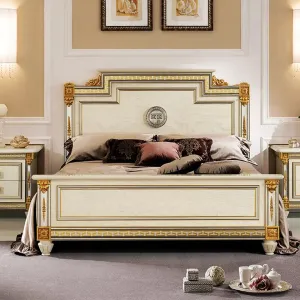 Luxury Arabian Style Solid Teak Wood Carving Bed