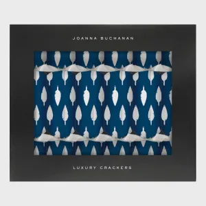 Luxury Celebration Crackers, Navy With Silver, Set Of Six