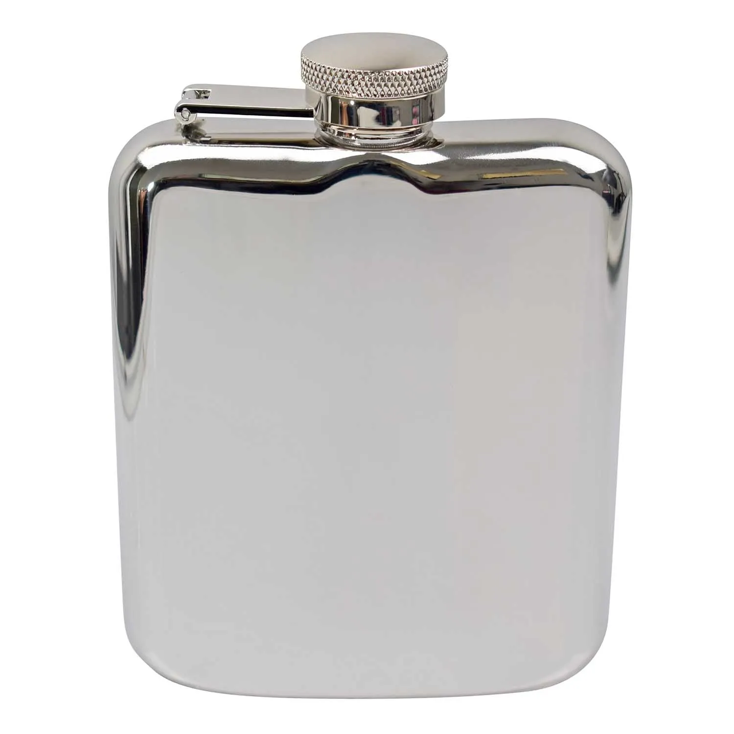 Luxury Hip Flask 6oz Shiny Steel