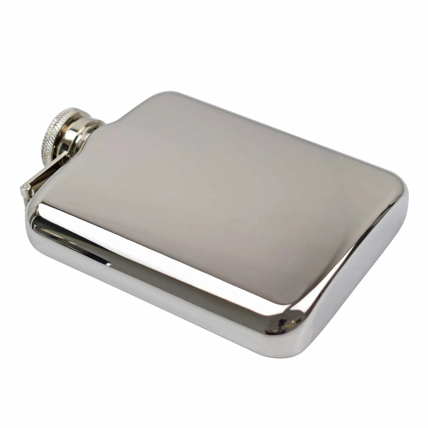 Luxury Hip Flask 6oz Shiny Steel
