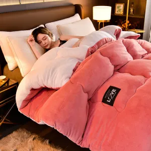 Luxury Winter Thickened Warm Double-sided Milk Velvet Quilt  Fleece