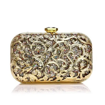 Luxury Women Evening Metal Clutch