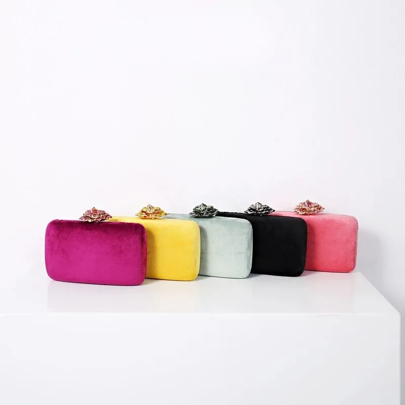 Luxy Moon Designer Purse and Handbag Flower Lock Elegant Evening Clutch