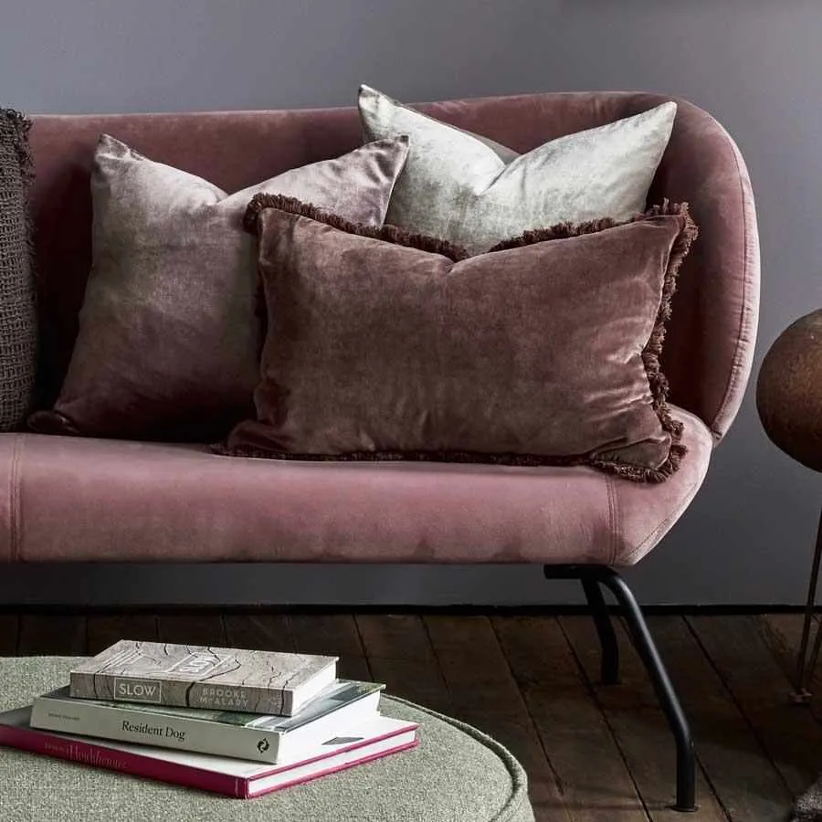 Lynette Boho Velvet Cushion - Chocolate