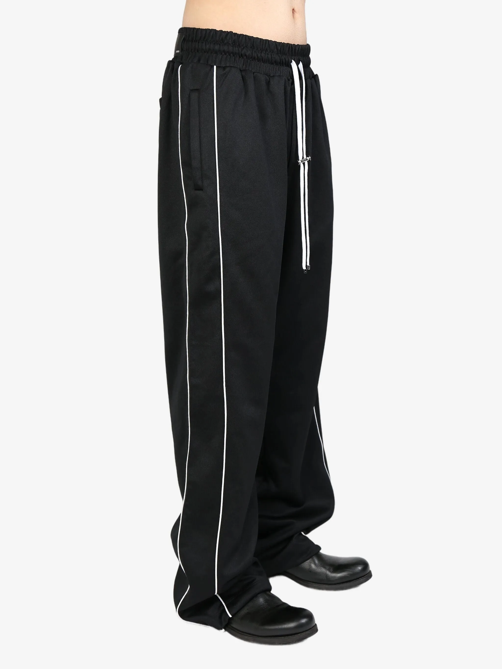 MA EMBROIDERED LOGO PRINT FLARE TRACK PANT