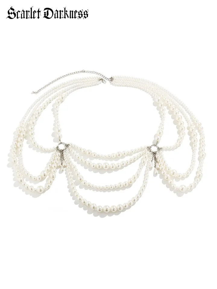 Madam Butterfly's Retro Pearl Waist Chain