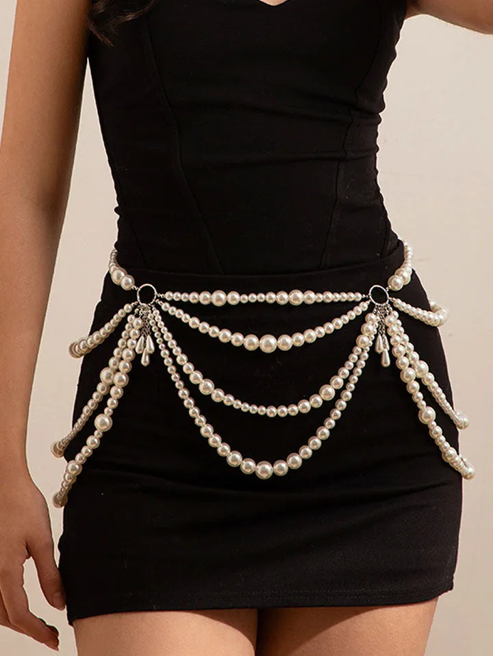 Madam Butterfly's Retro Pearl Waist Chain