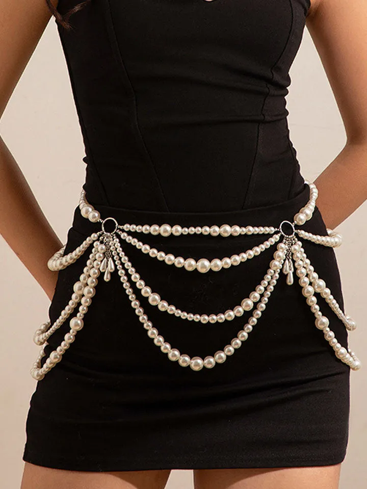 Madam Butterfly's Retro Pearl Waist Chain