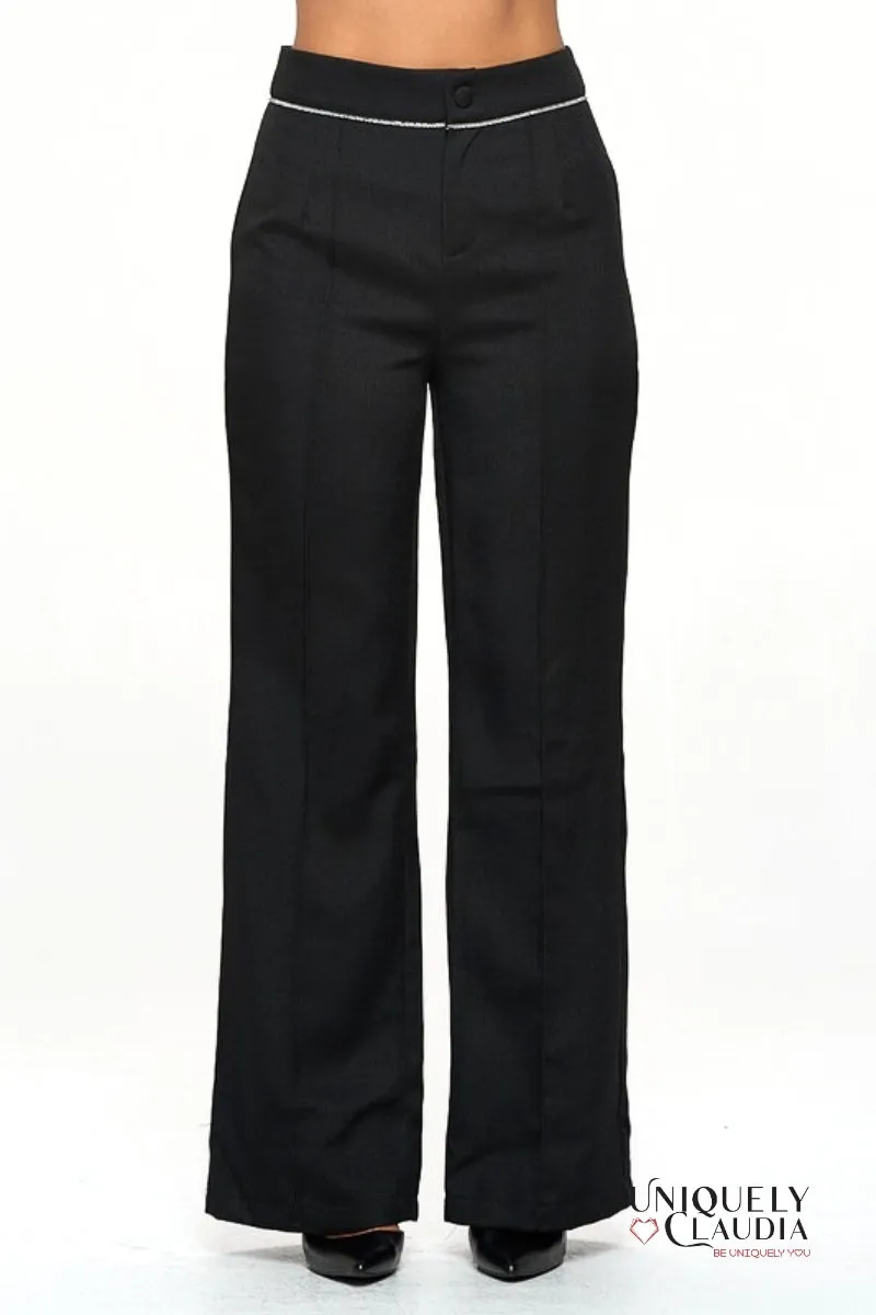 Maddie Embellished Black Pants