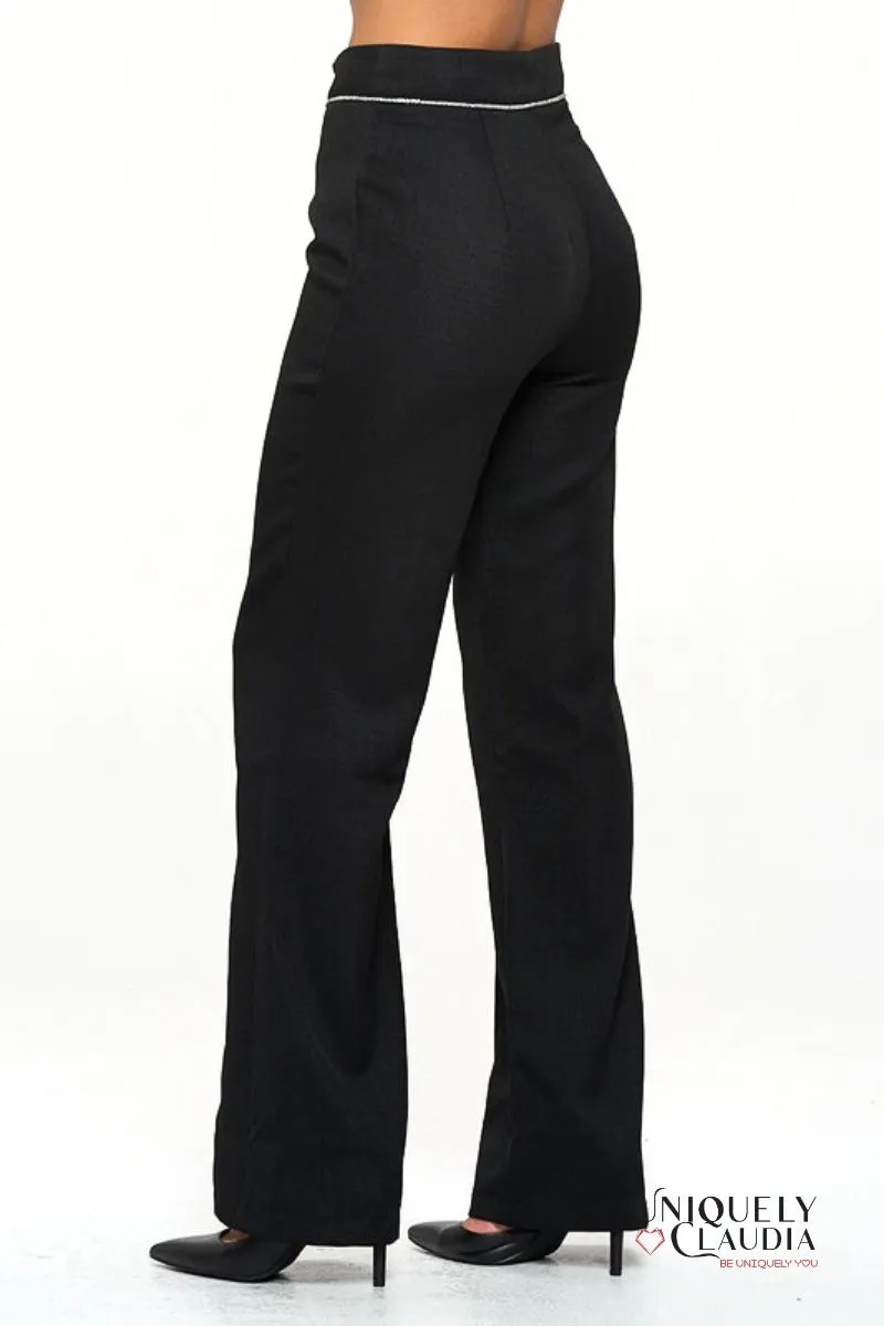 Maddie Embellished Black Pants