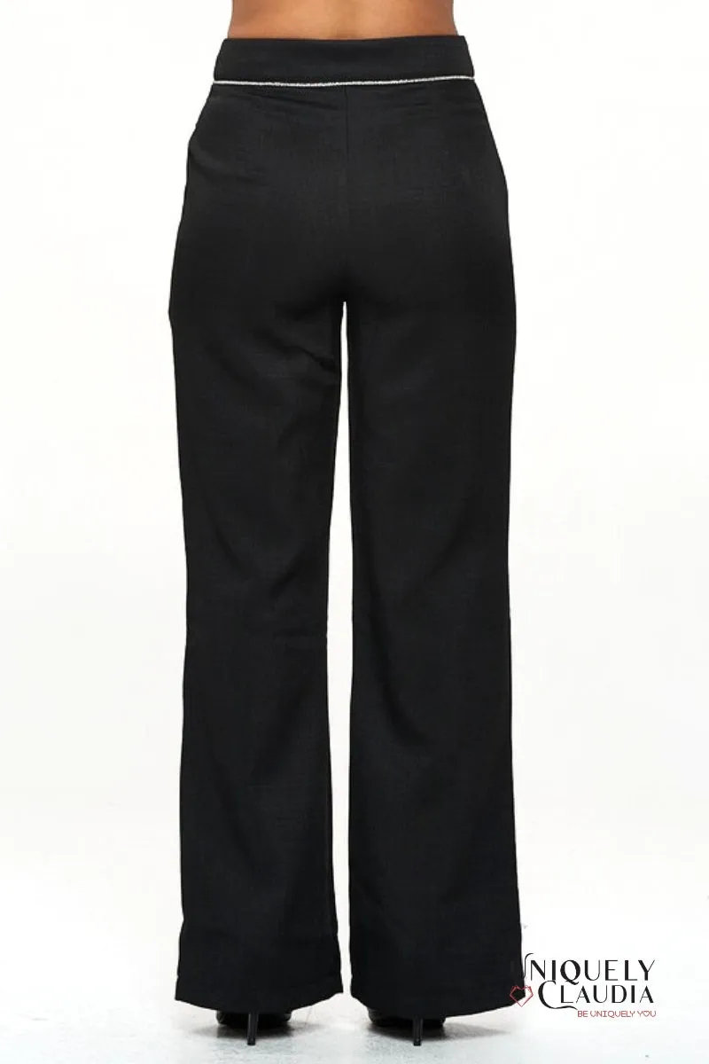 Maddie Embellished Black Pants