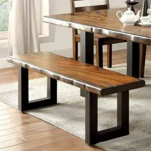 Maddison Contemporary Style Bench , Tobacco Oak