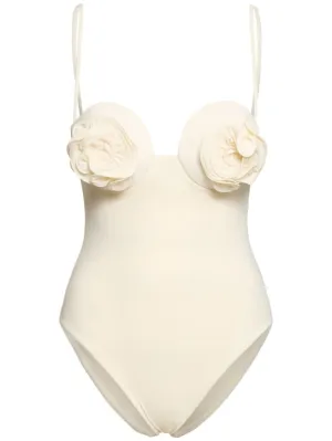 Magda Butrym   Lycra roses one piece swimsuit 