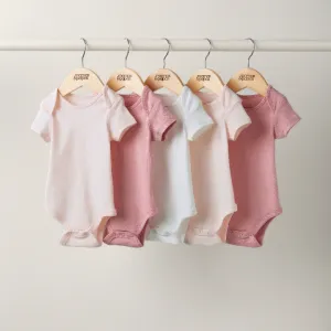 Mamas and Papas Pink Short Sleeve Bodysuits - 5 Pack