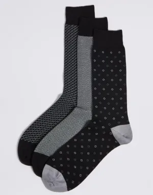 M&S Mens Luxury 3 Pack Socks T10/7071