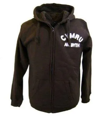 Manav 'Cymru Am Byth' Adults Brown Full Zip Hoody