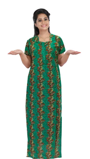 MANGAI New Regular Fit Cotton Printed  Nighties - All Over Printed Stylish Nightwear for Stylish Women | Side Cut Pocket | Beautiful Nighties for Stylish Women's (VNM)
