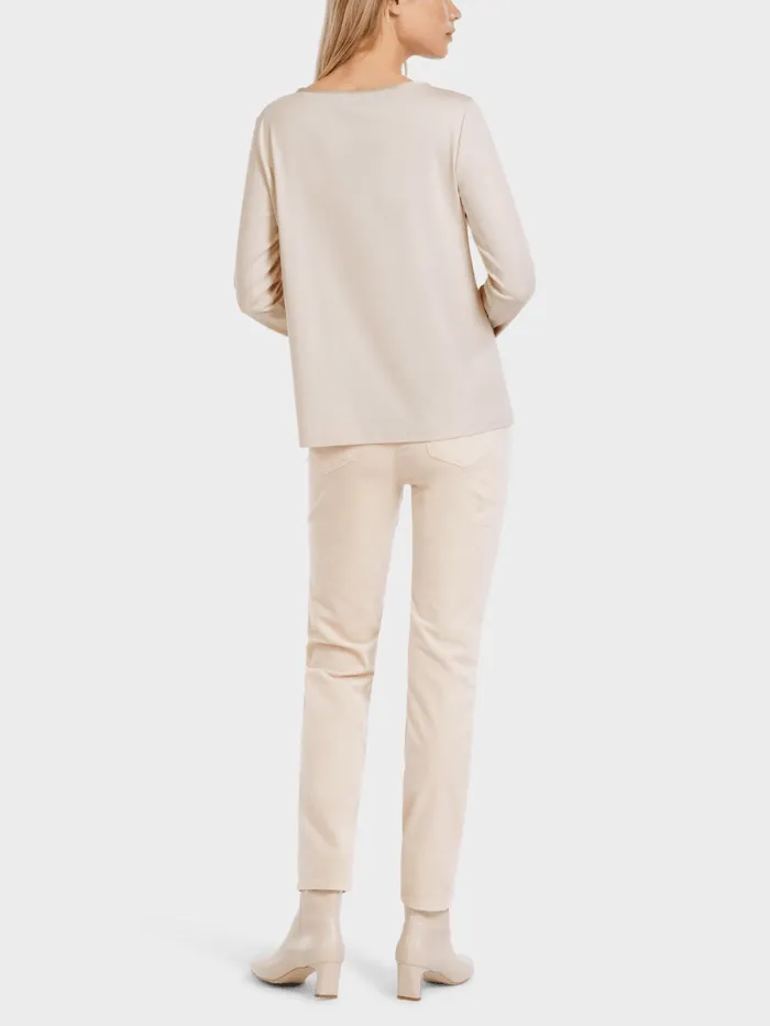 Marc Cain Collections Elegant Long Sleeve Top In Soft Blossom VC 48.36 J14 COL 157