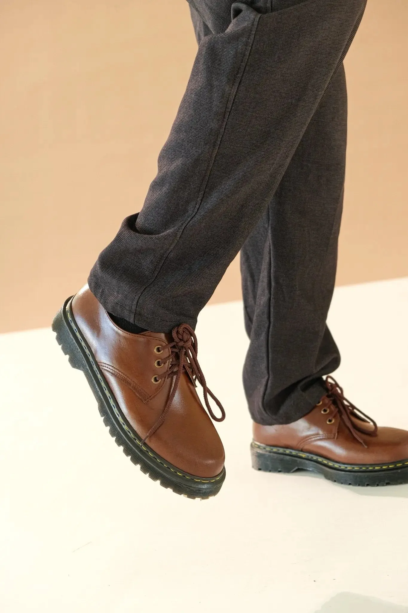 MARCELINO Low Cut Leather Riding Boots - Walnut