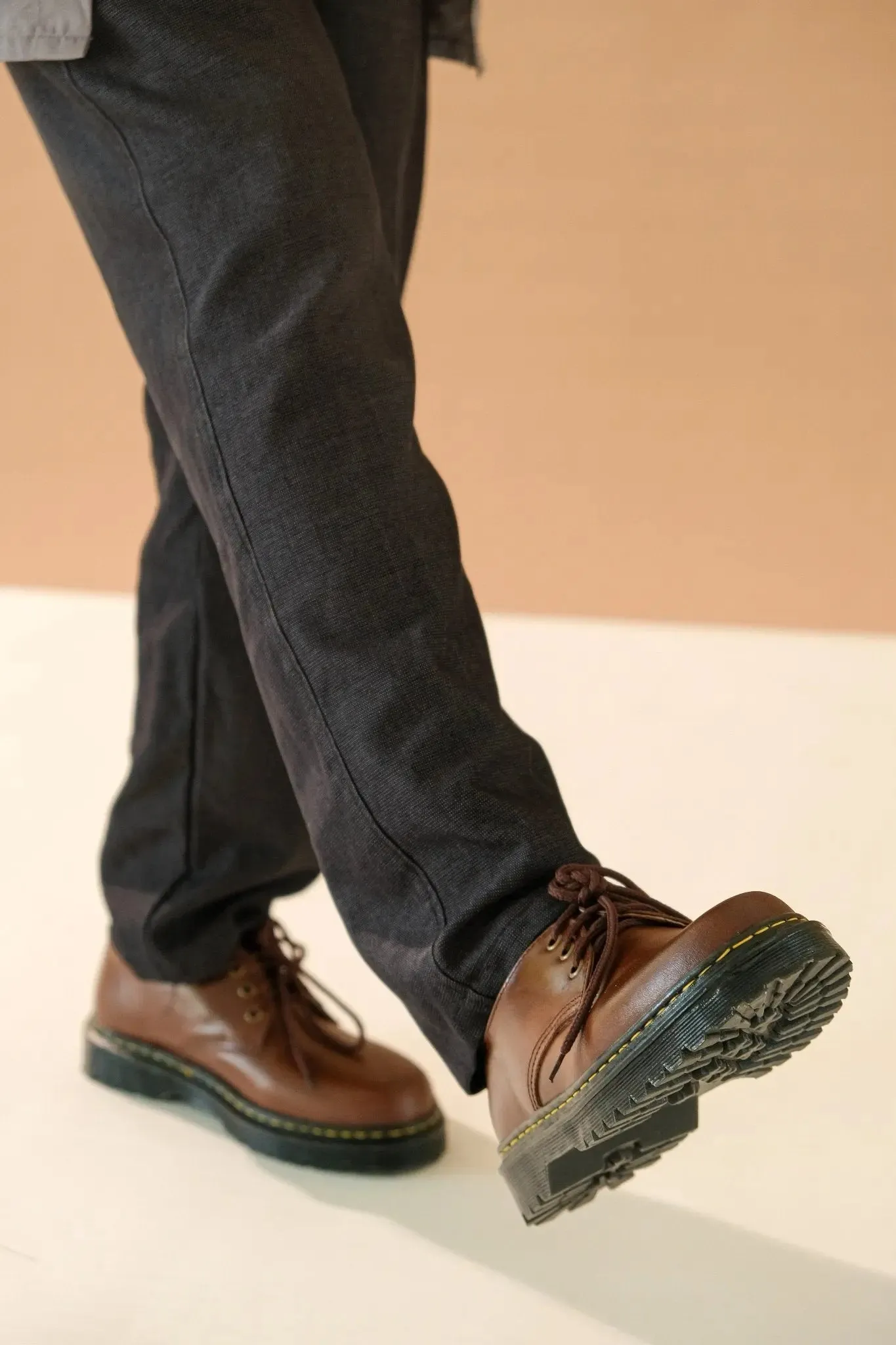MARCELINO Low Cut Leather Riding Boots - Walnut