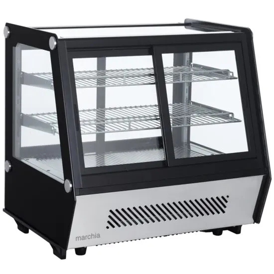 Marchia MDCC125 28" Pass-through Countertop Refrigerated Bakery Display Case with LED Lighting